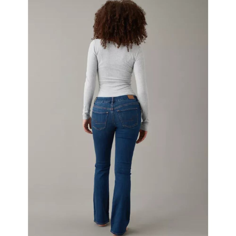American Eagle Jeans 16 Curvy Lowrise Kick Bootcut Next Level Blue Denim NEW - Picture 2 of 10